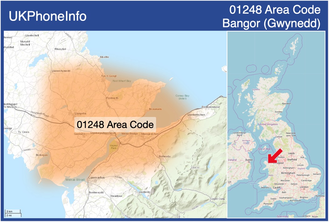 Map of the 01248 area code