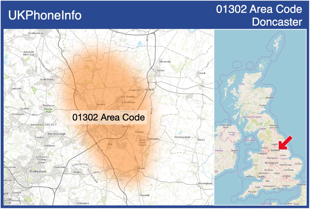 Map of the 01302 area code