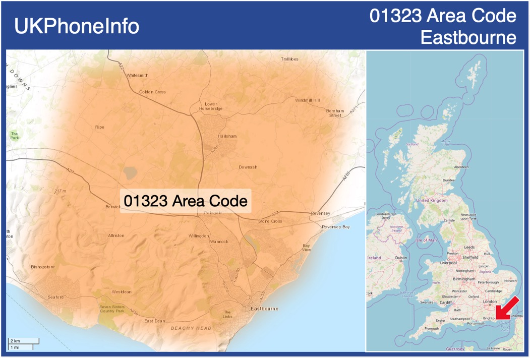 Map of the 01323 area code