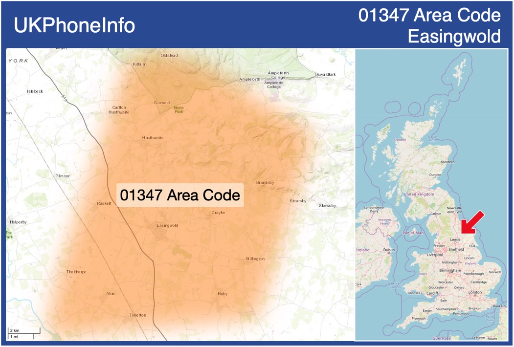 Map of the 01347 area code