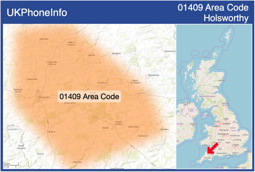 Map of the 01409 area code