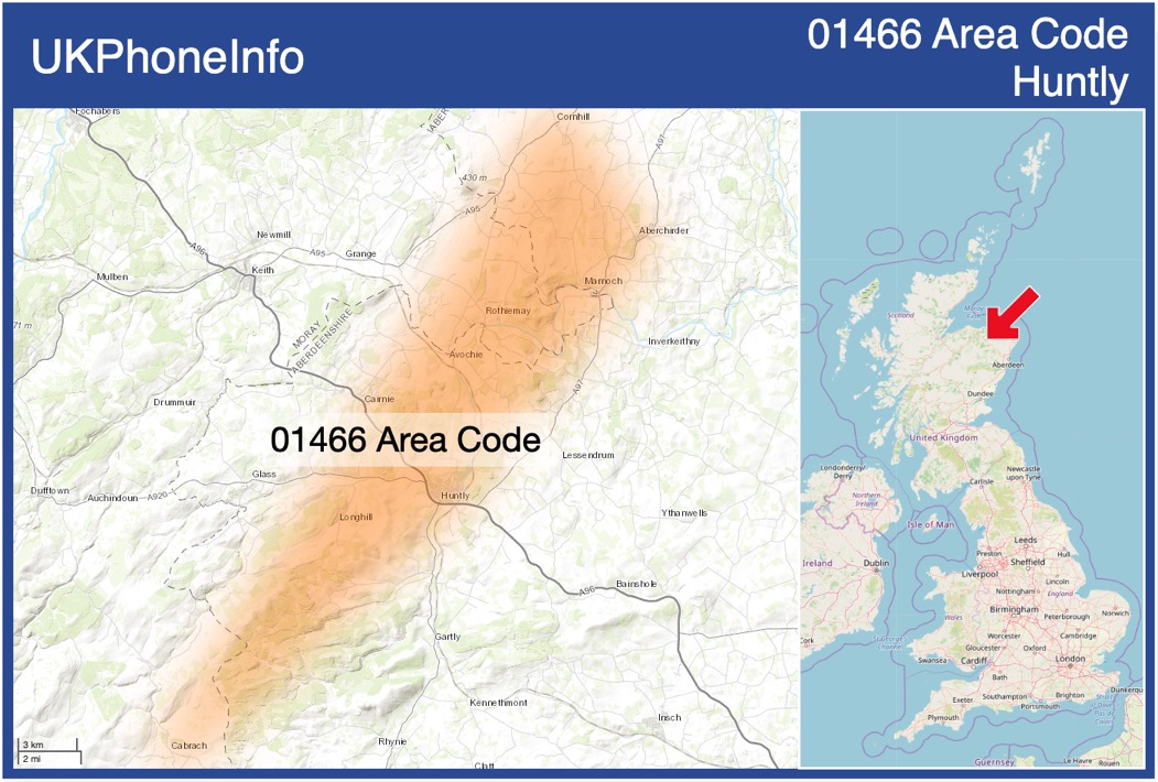 Map of the 01466 area code