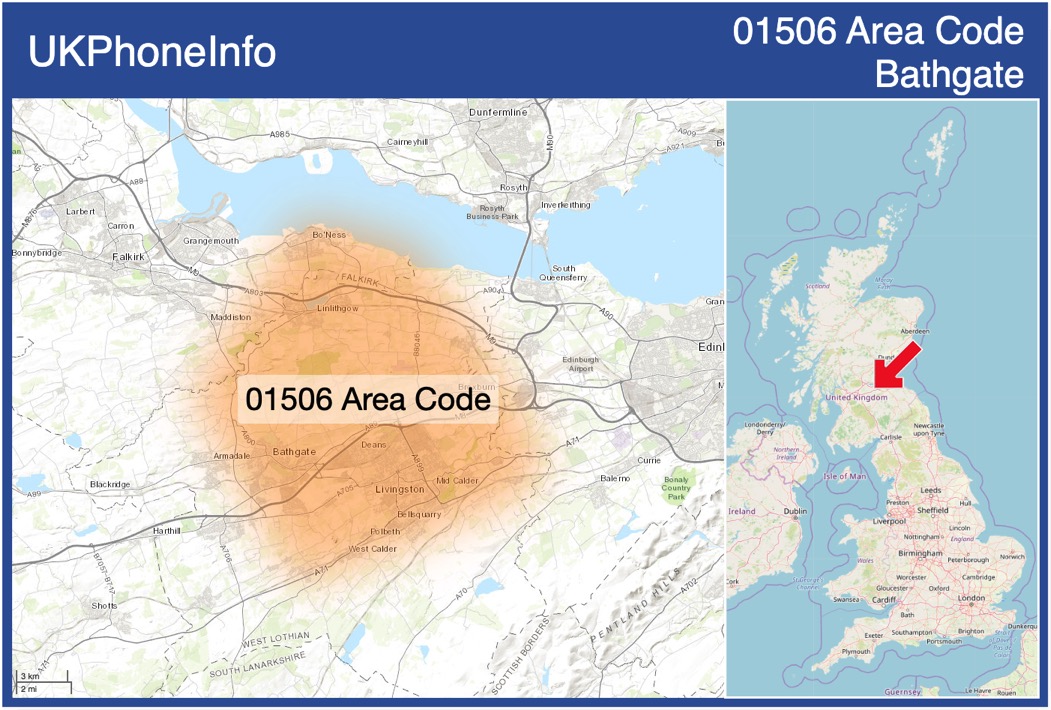 Map of the 01506 area code