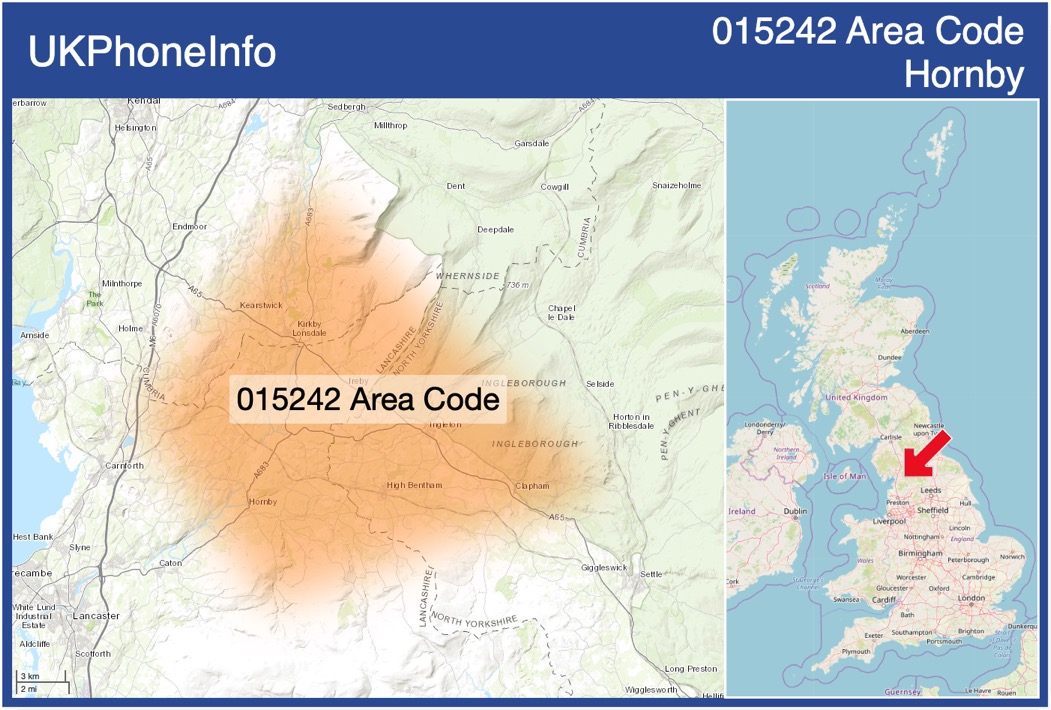 Map of the 015242 area code