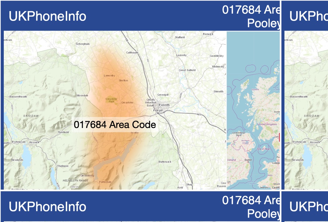 Map of the 017684 area code
