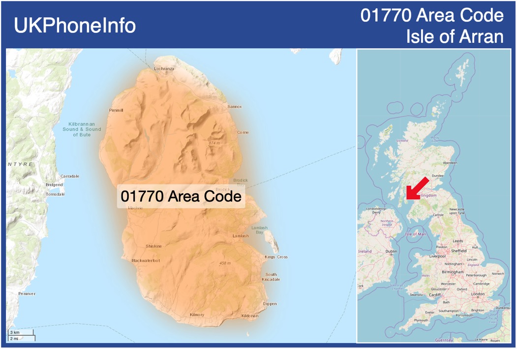 Map of the 01770 area code