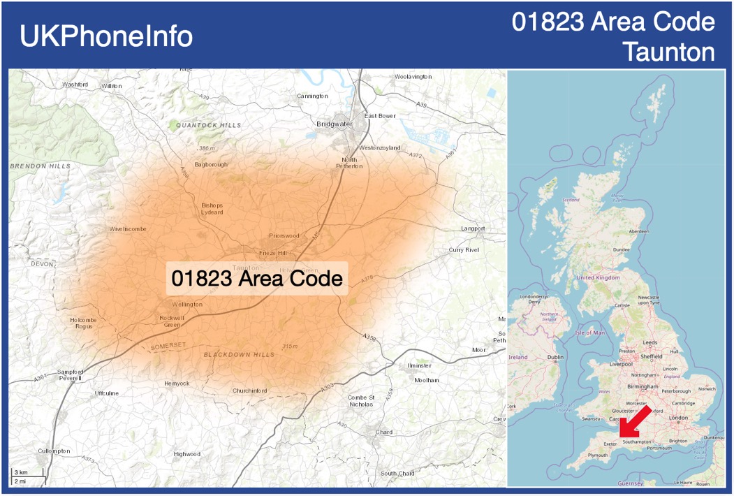 Map of the 01823 area code