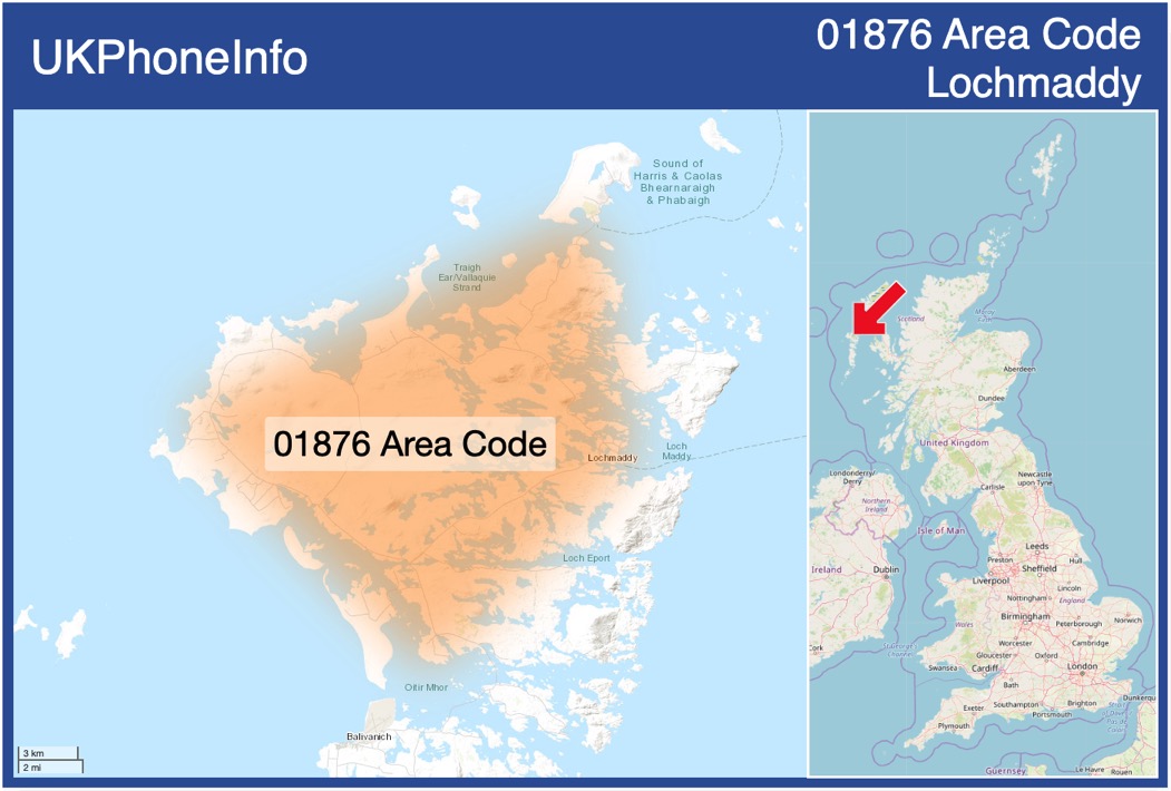 Map of the 01876 area code