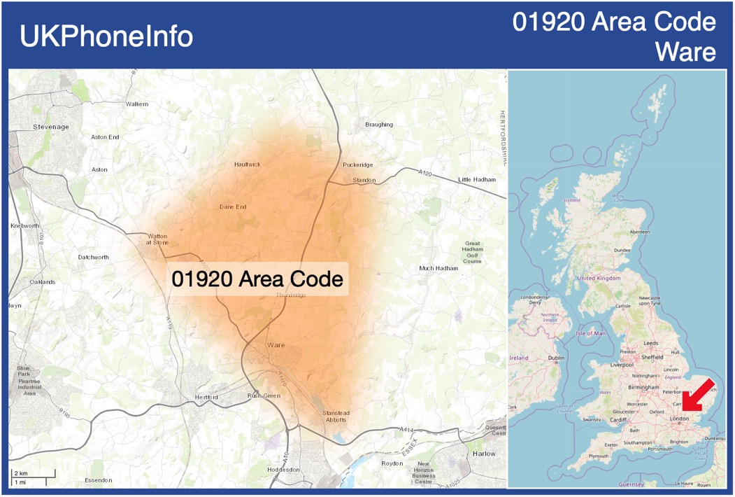 Map of the 01920 area code