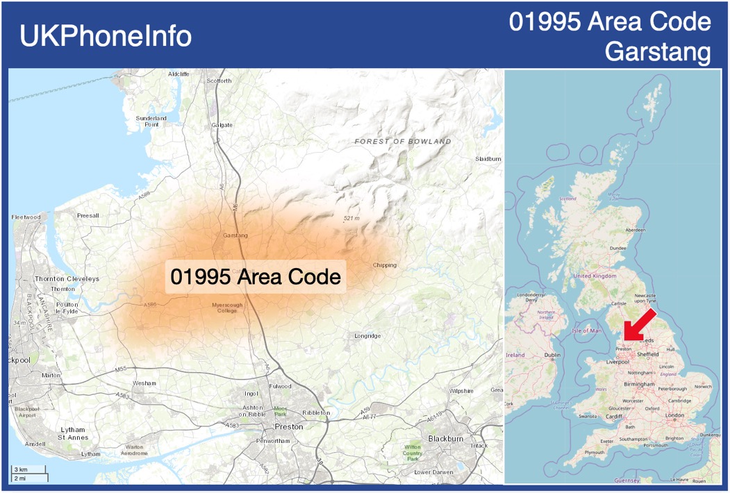 Map of the 01995 area code