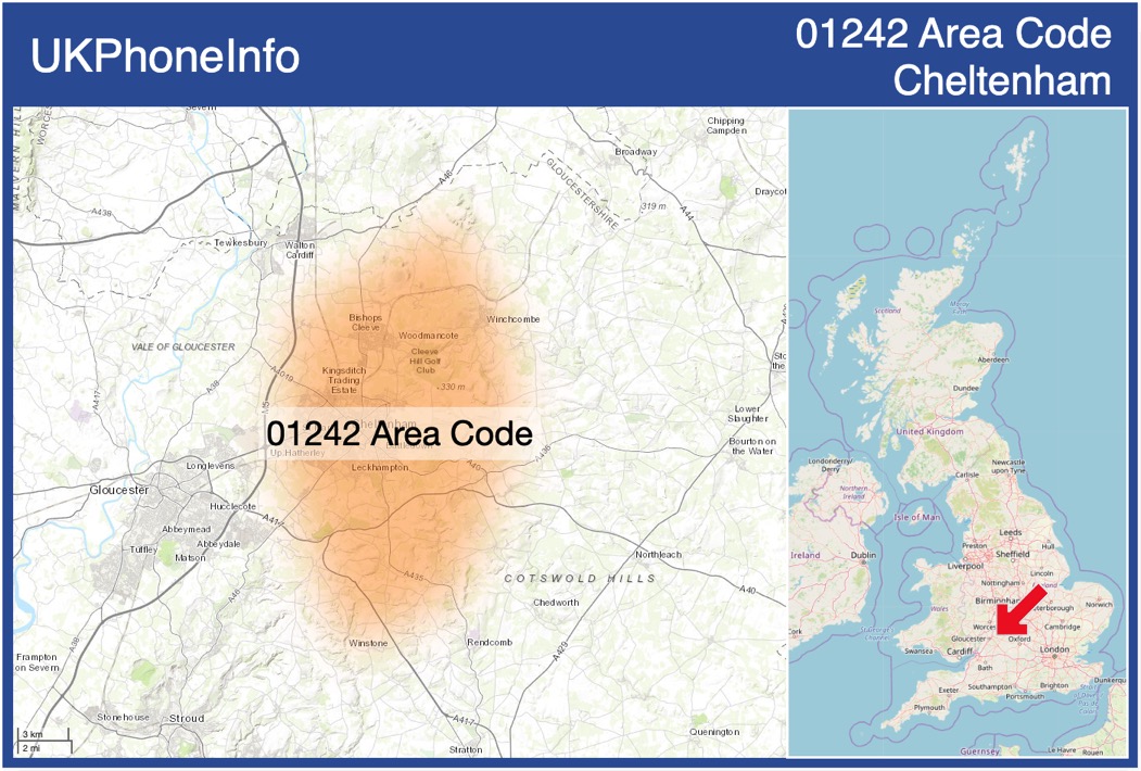 Map of the 01242 area code