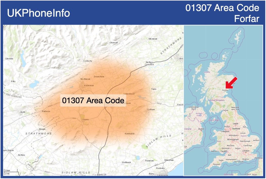 Map of the 01307 area code