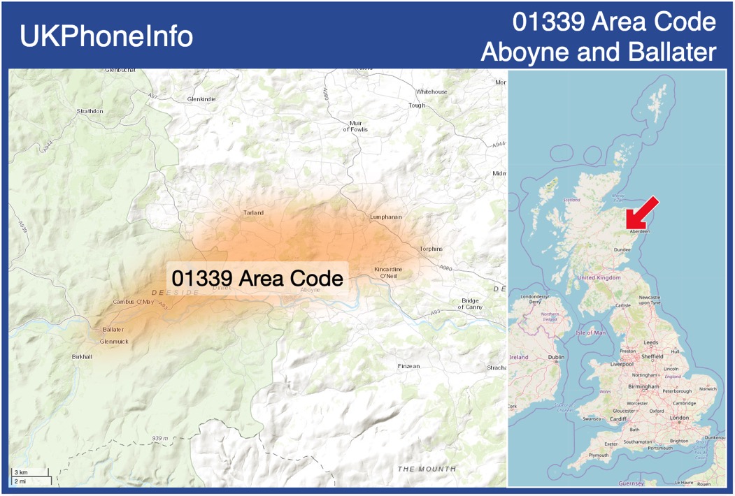 Map of the 01339 area code