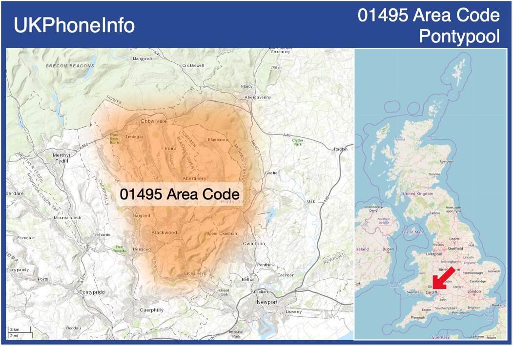 Map of the 01495 area code