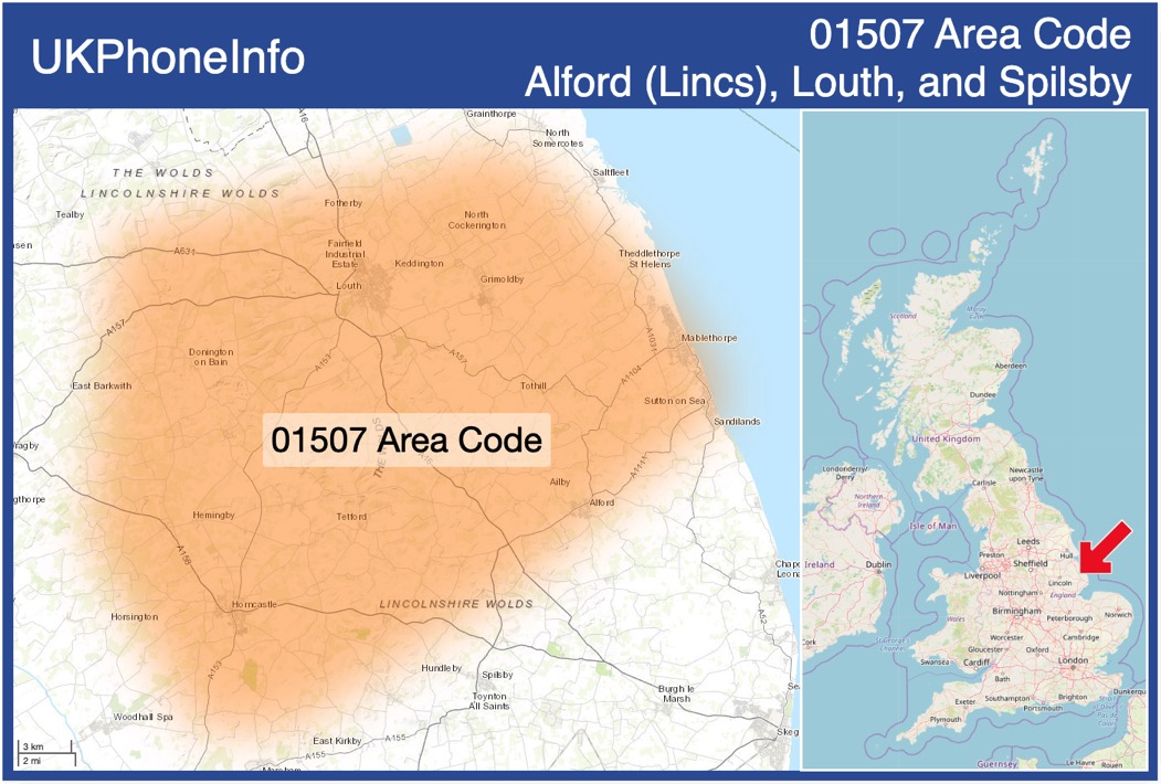 Map of the 01507 area code