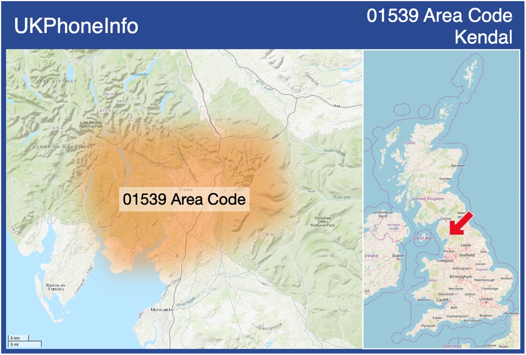 Map of the 01539 area code