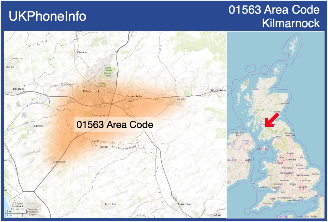 Map of the 01563 area code