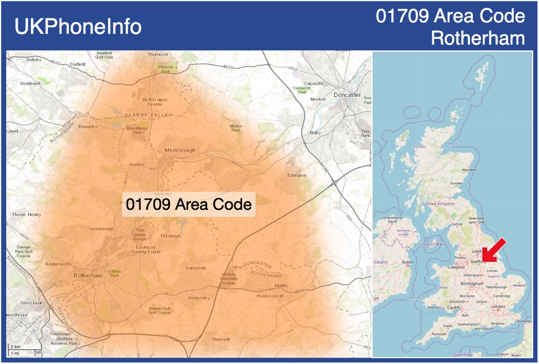 Map of the 01709 area code