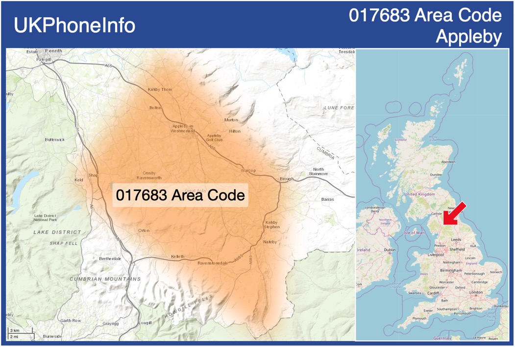 Map of the 017683 area code