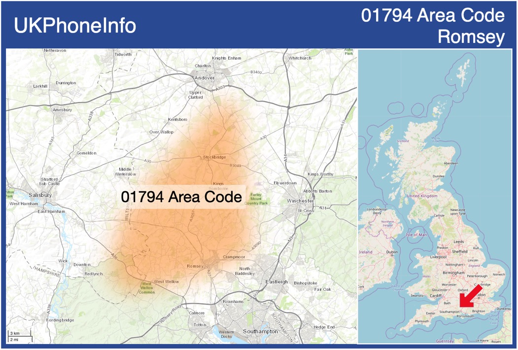 Map of the 01794 area code