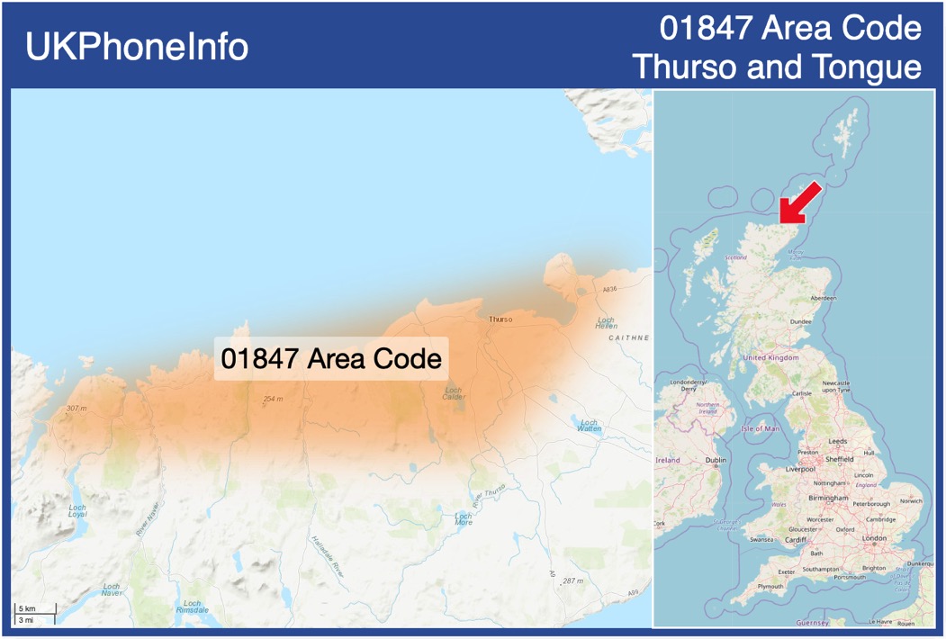 Map of the 01847 area code
